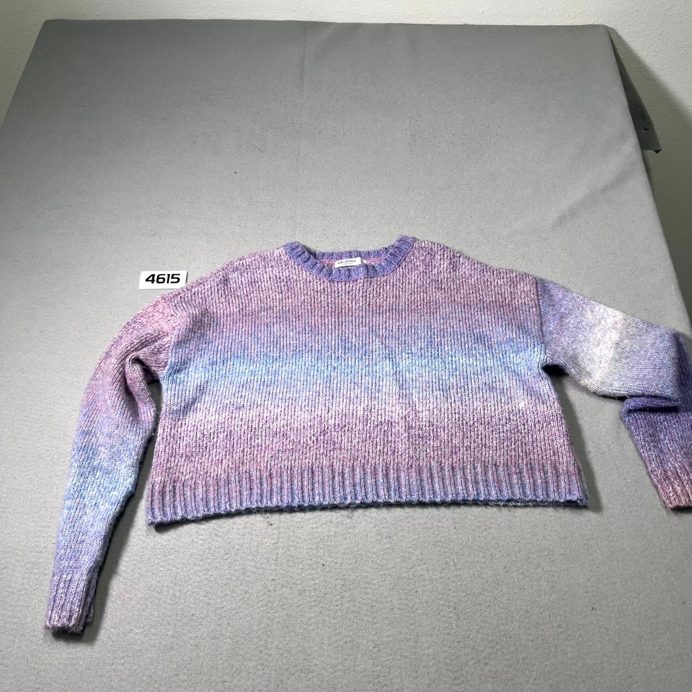 Arizona Jean Co Cropped‎ Sweater Women Large Light Purple Ribbed Hem Winter